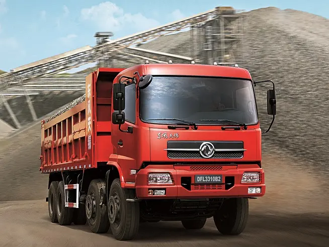 Dongfeng Kinglong DFL3310B2 heavy-duty dump truck for global export, reliable commercial vehicle for international construction and mining operations.